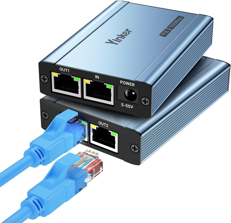 Yinker POE Ethernet Splitter 1 to 3, Gigabit 1000Mbps, IEEE 802.3af/at, 200m Transmission for 3 POE IP Cameras/PS5+TV+Laptop, Cat5-8 Compatible - Image 1